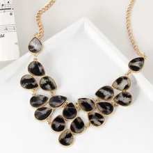 Мода мощность Золотая цепь цепочки и Ожерелья Подвески Винтаж Leopard Drop Бусины Воротник Колье для женщин ювелирные изделия
