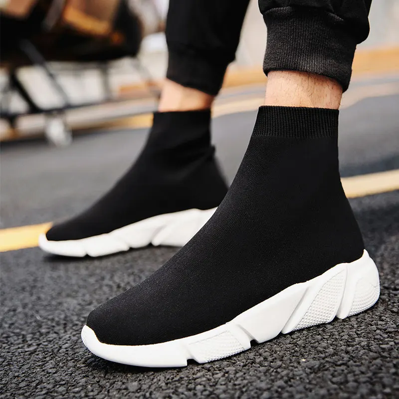 MWY Mens Shoes Casual Warm Stretch Socks Sneakers Zapatos De Hombre Non Slip Mens Trainers Outdoor Walking Shoes Plus Size