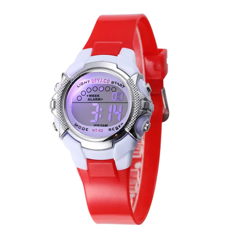

2019 New Stylish Sport Electronic Watches LED Digital Pink Luminous Wristwatch For Girls Boys Hot relogio infantil