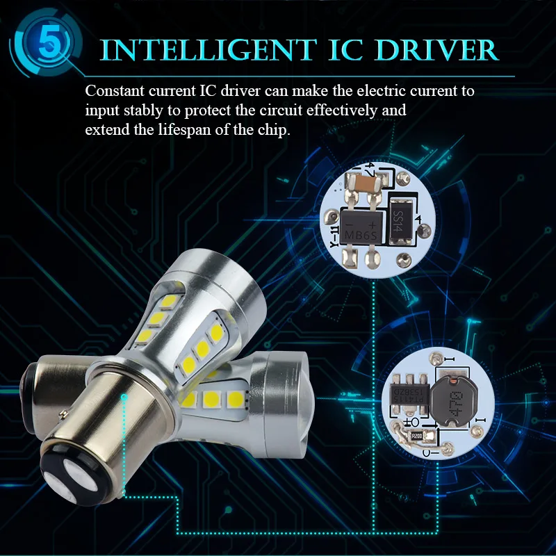 2x1157 BAY15D светодио дный свет P21/5 Вт сигнальные лампы автомобиля 12 В белый 6000 К 3030 чип тормоз DRL индикатор обратного заднего света высокой