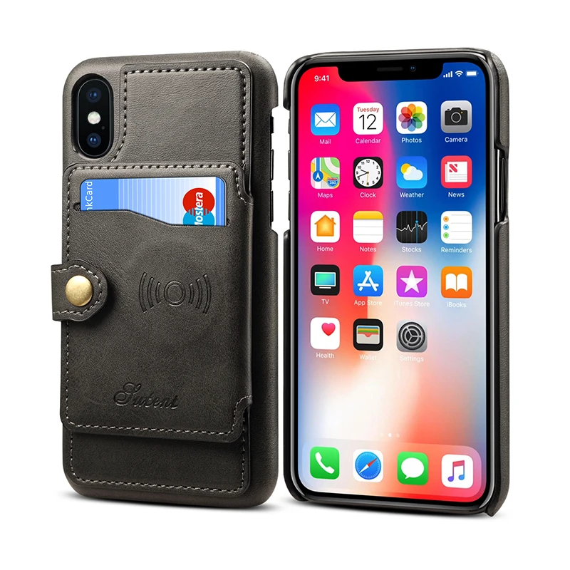 Роскошный кожаный чехол кошелек для iPhone 6 6s Plus 7 8 с магнитной застежкой карт