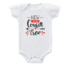 Shirerty Summer New Baby Boys Girls Short Sleeve Letter Print Cousin Tiew Cute Cotton Romper Baby Clothes Outfits