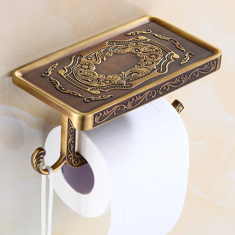 

Antique Fashion Bronze Toilet Paper Holder Bathroom Mobile Holder Y
