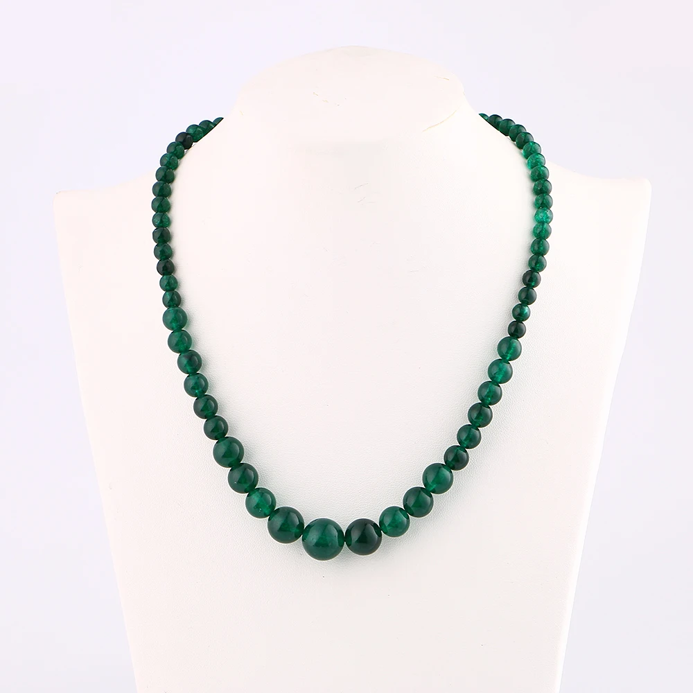 

Natural Stones Round Beads Green Agate Necklace Making Crystal Men For Women Jewelry Pearl Chains Crystal Power Charm Gem Reiki