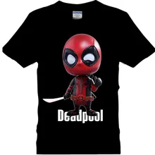 2016 NEW Marvel Animation Characters deadpool movie Q T Shirt Cotton casual lovers O neck t