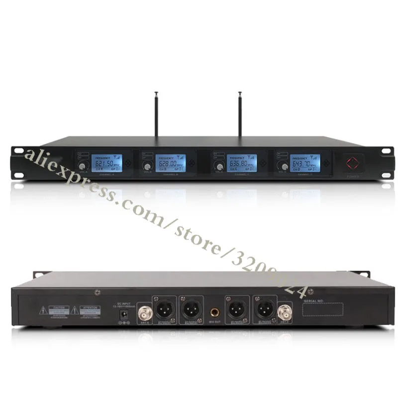 برو uhf 4 قناة لاسلكي microfono microfone المكتب مؤتمر كاريوكي نظام الميكروفون mic