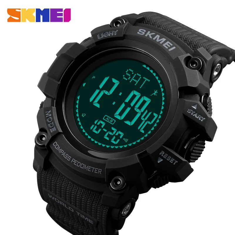 

Mens Sports Watches Hours Pedometer Calories Digital Watch Men Altimeter Barometer Compass Thermometer Weather Relojes