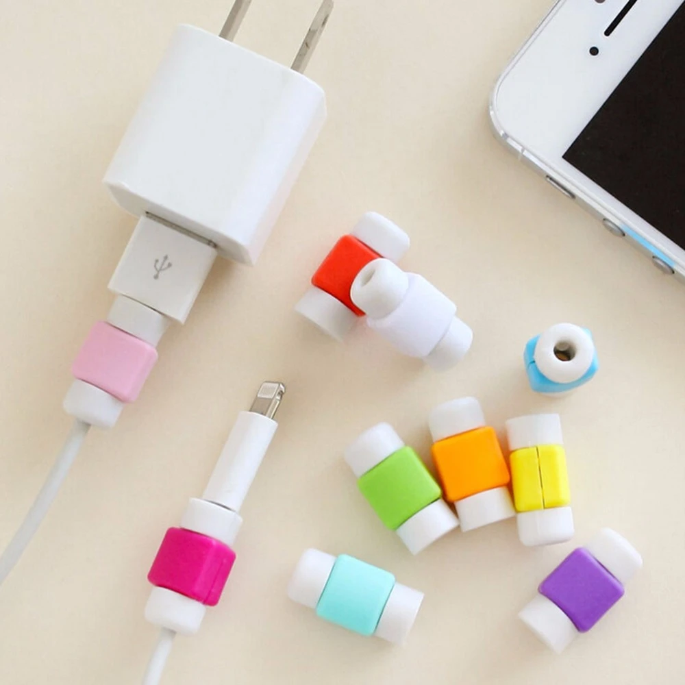 Práctico 2/5/10X Cable carga de datos USB Protector funda para iPhone 4/ 4S/5/5S/6/6 s/Plus Cable de cargador de cable| - AliExpress