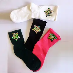 Зимние женские носки без пятки в студенческом стиле пятиконечная звезда ворс носки Мода Рождество короткие носки тапочки Для женщин