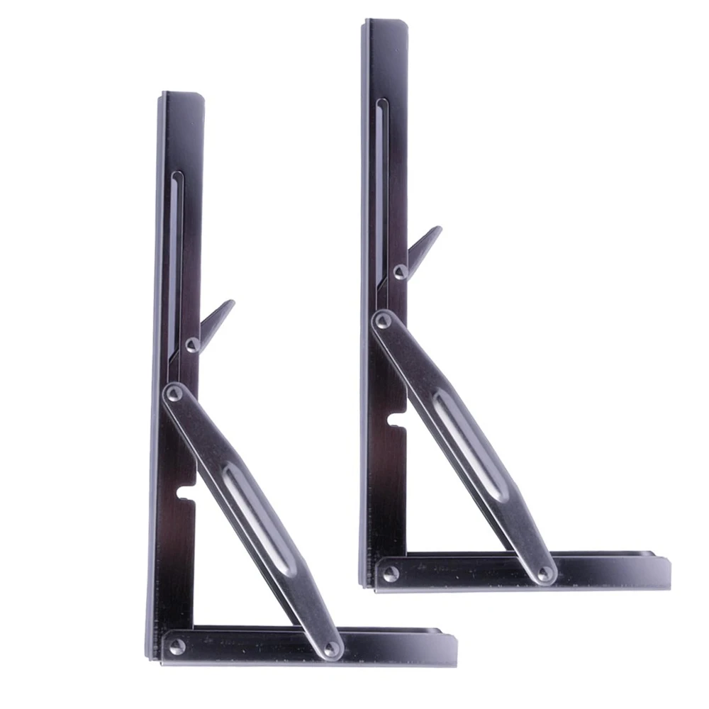 

1 Pair Stainless Steel Shelf Brackets 305*165 mm Triangular Folding Shelf Bracket for Furniture Fittings Hardware
