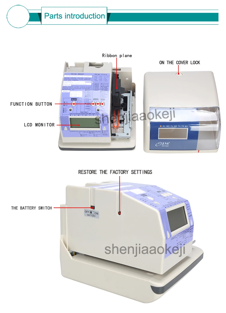 JM880 принтер времени отель счетчик парковки времени штамповочная машина приемопередатчик документов печатная машина времени 110-220 В 1 шт