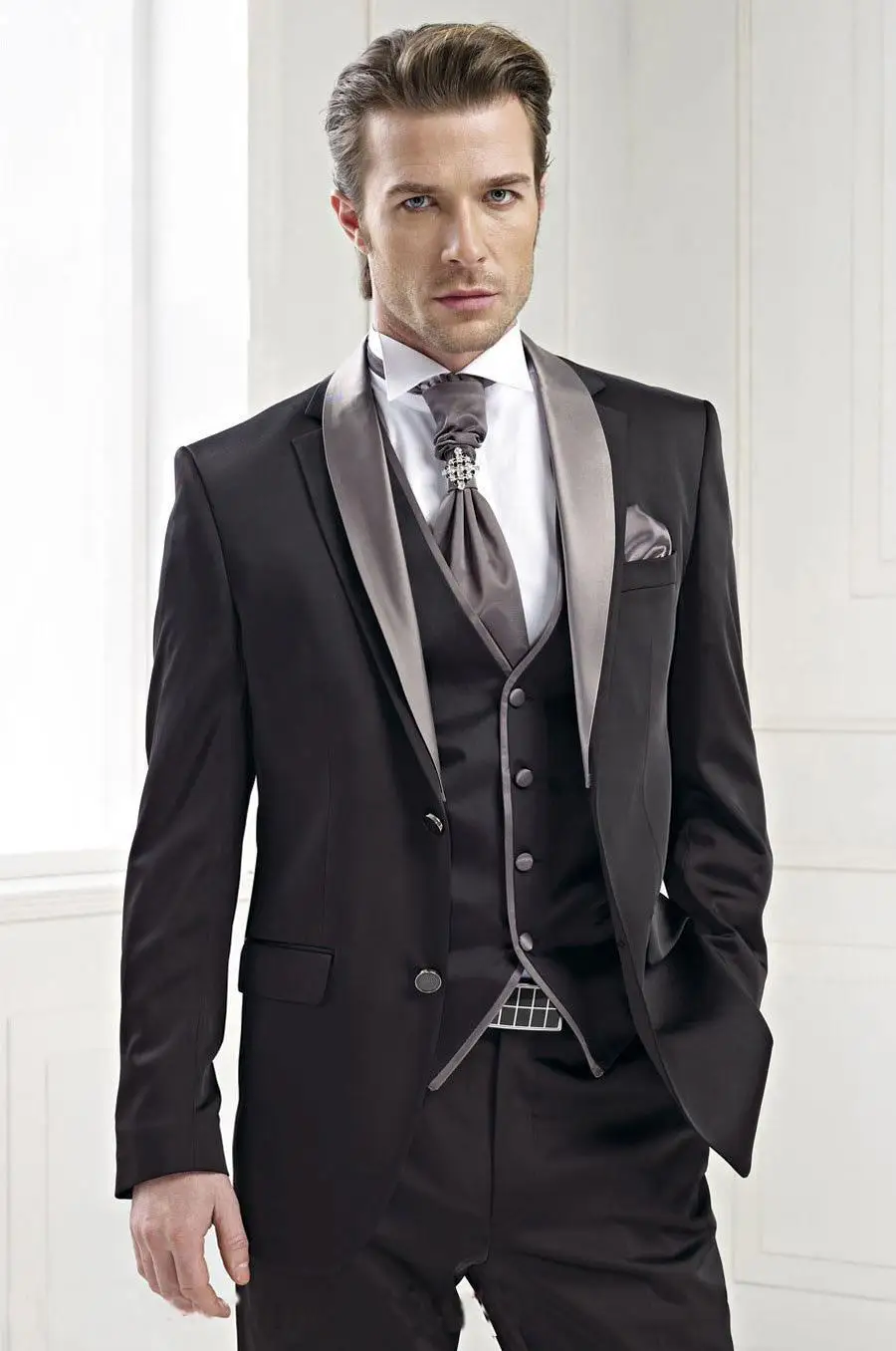 Mens Suit (Jacket+Pants+Tie+Vest 