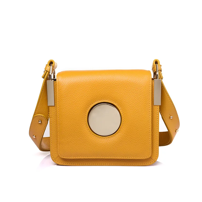 

Genuine Leather 2019 New Women Sack Small Solid Color Shoulder Bag Fashion Ladies Small Square Bag Spring Summer Shoulder bag