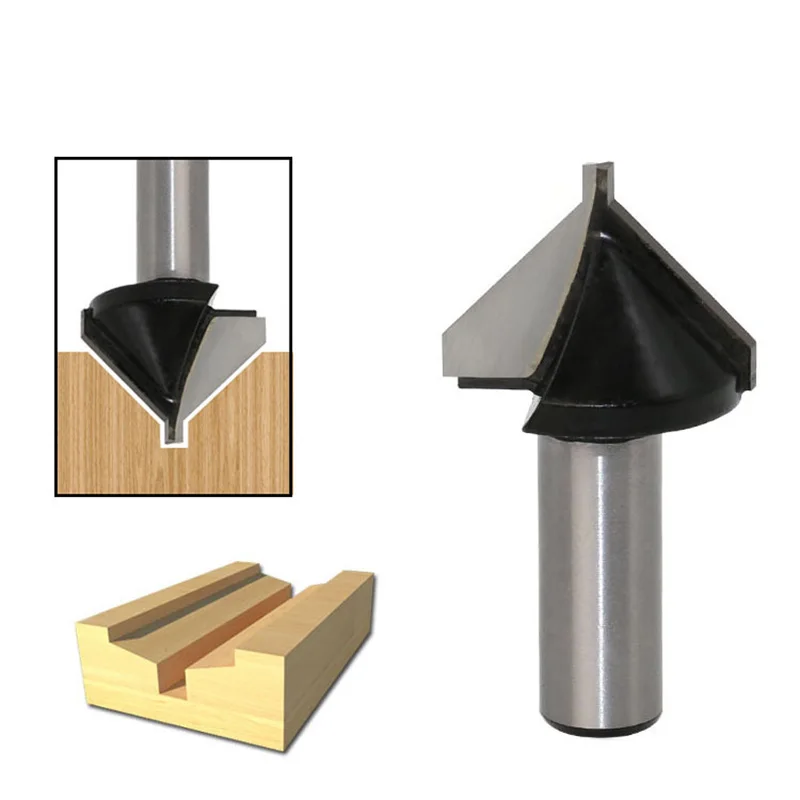 

1Pcs 12.7mm Shank 32mm Diameter V-Slotted Straight Router Router Bit Tungsten Carbide Wood Milling Cutters Woodworking Tools