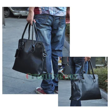 

Korean Fashion Men PU Leather Briefcase Business Laptop Cross Body Messenger Shoulder Handbag Tote Casual Bag Handbags