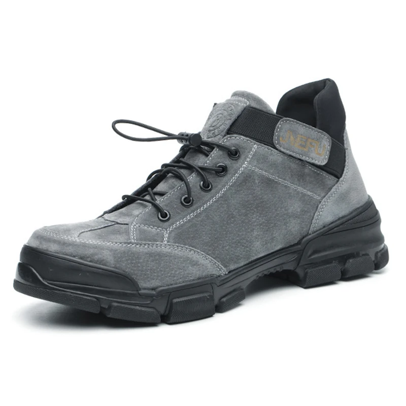 100% البقر المدبوغ أحذية أمان الرجال الأزياء تنفس الصلب اصبع القدم أحذية عمل البناء واقية كبيرة الحجم 36-46 MB239