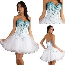 2015 beliebte Ballkleid Schatz Organza Abiballkleider Abschlussball-kleider Party kleider Kurze Nach Maß