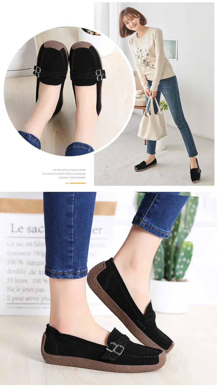  Cross-border7032 Spring European and American New Snail Shoes Outside Leather Leisure Sports Shoes