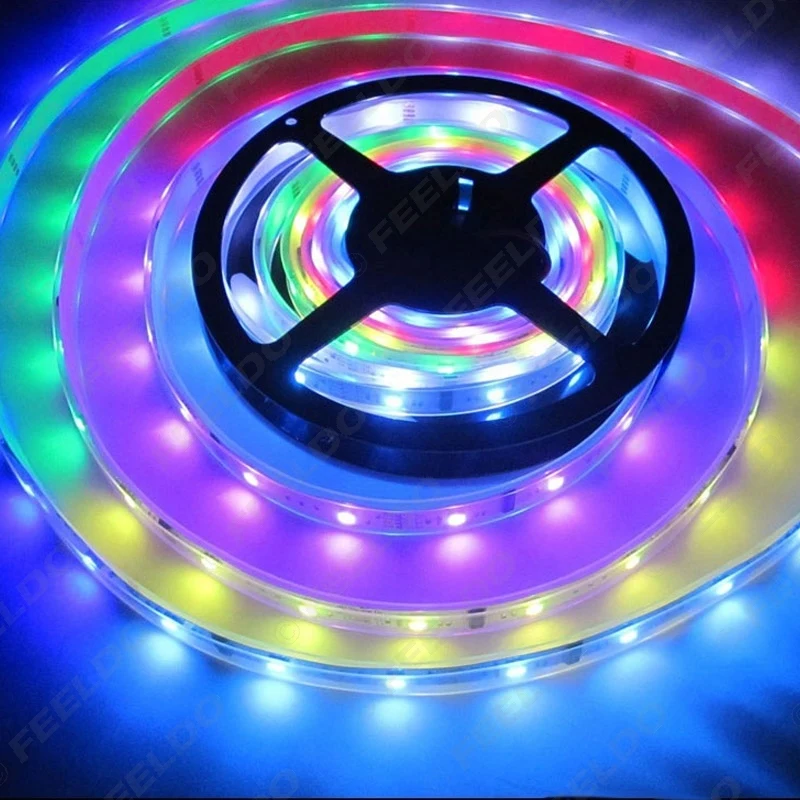 FEELDO 1 комплект 5 м 5050SMD 300 светодиодный водонепроницаемый автомобильный RGB Светодиодная лента+ 24 ключа ИК пульт дистанционного управления#912