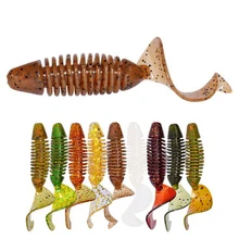 6pcs/lot 60mm 3g Helix Curly Tail Smooth Lure Worm Synthetic Crappie Bream Trout Crankbait Smooth Bait Fishing Lure Lively Demand