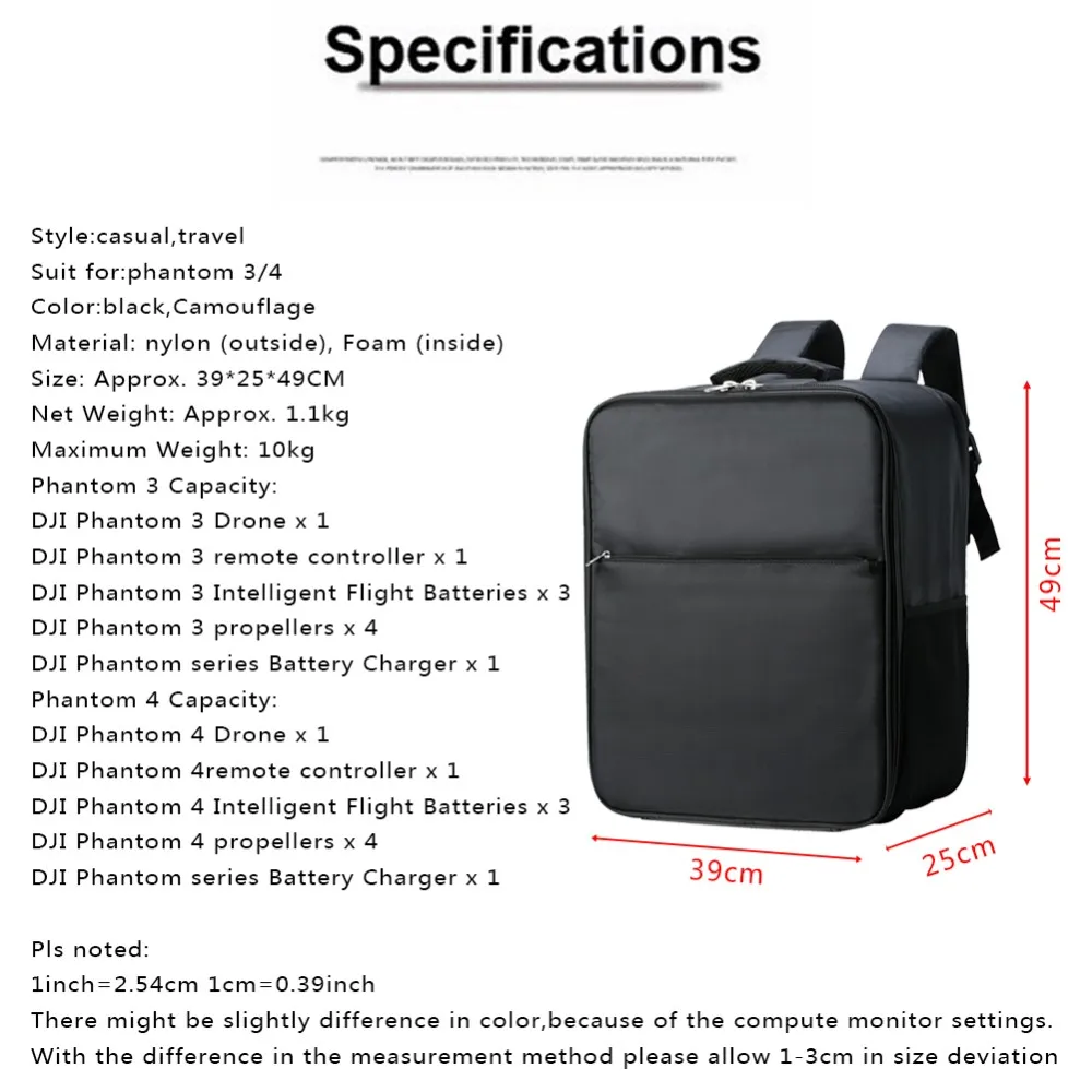 Phantom 4 Backpack Waterproof Bag For DJI Phantom Helicopter 3Aixs Gimbal Drone With 4K Camera RC Quadcopter RTF