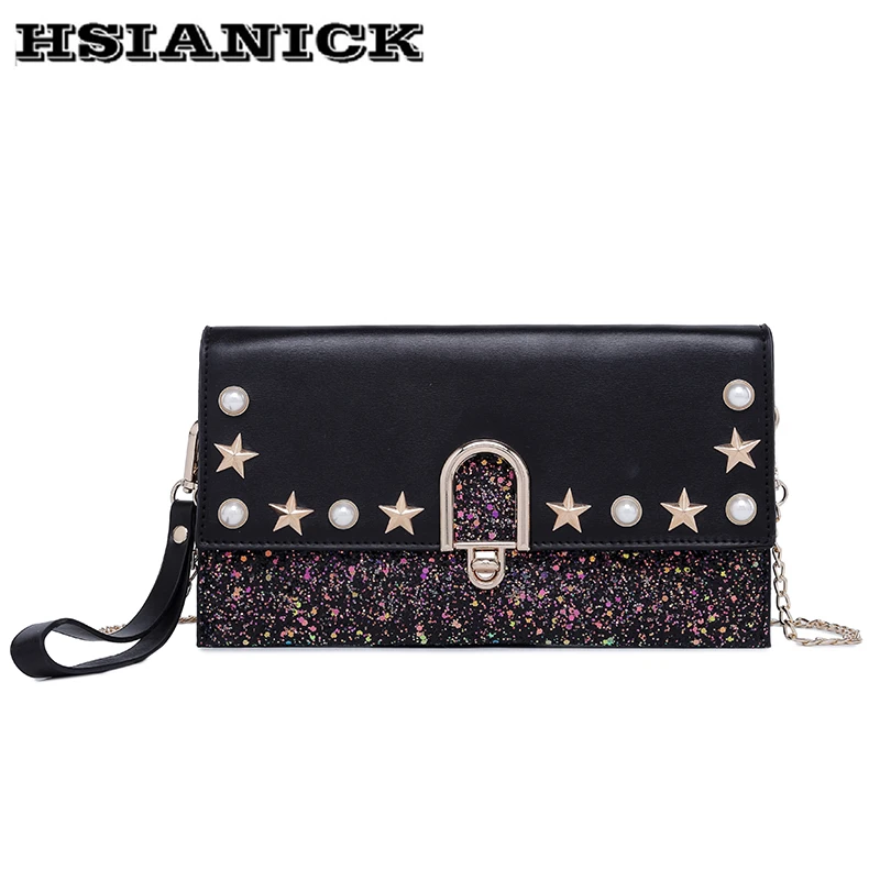 

Lady new sequins bag 2019 new design oblique celebrity handbag personality fashion temperament clutch bag female handbag clutch