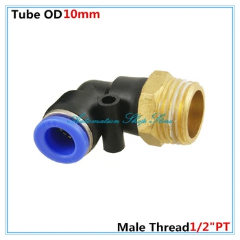 

5Pcs 10mm OD Tube Push Into Connect 1/2"PT Outer diameter 20.5mm Male Thread L Shaped Elbow Pneumatic Connector Fittings PL10-04