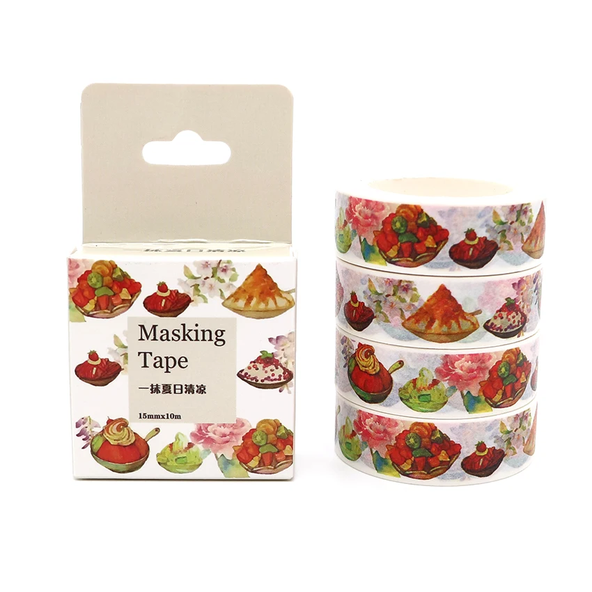 

Box Package Summer Cool Food Washi Tape Masking Tape Decorative Scrapbooking Office Adhesive DIY Sticker Label Tape 10m*15mm
