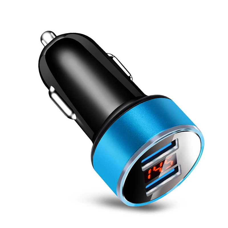 

MIni Dual USB Car Charger Voltage Digital Display LED Phone Charger For iPhone X 7 8 Plus For Samsung Xiaomi Huawei Mobile Phone
