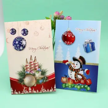 

8 Pcs/lot 3D Handmade Christmas Greeting Card with Envelope Merry Christmas Folding Blessing Cards Gift To Friend Card