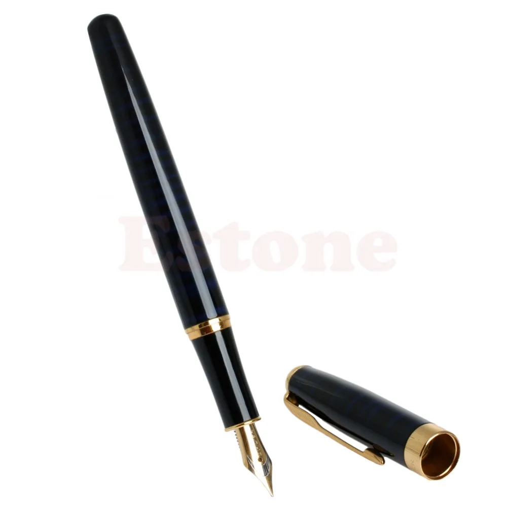 

Bleu et noir Stripes Baoer 388 Medium Nib Fountain Pen Nouveau