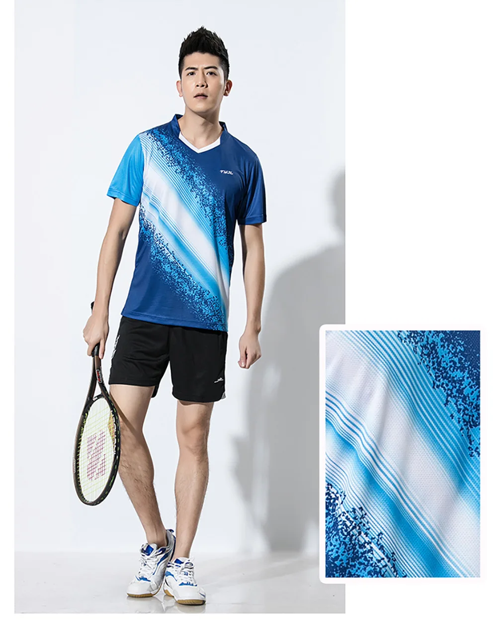 Manga Curta Esportes Sportswear Badminton Shirt +