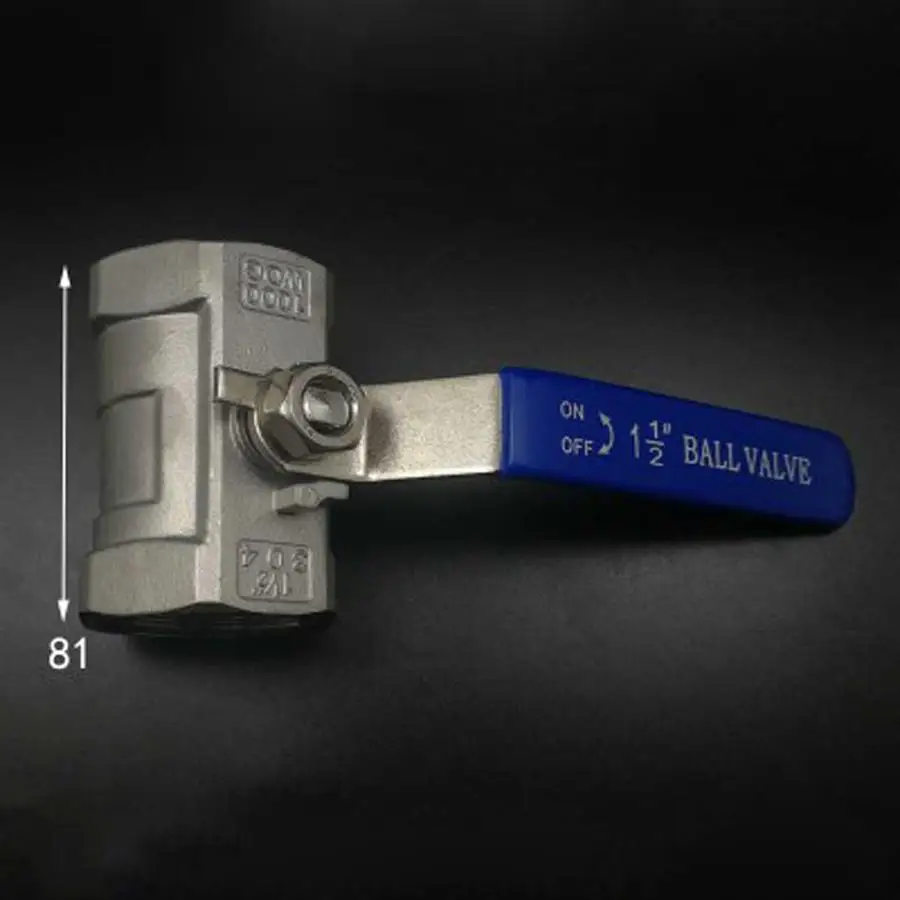 304 редуктор из нержавеющей стали Порты и разъёмы 1 шаровой клапан из двух частей DN40 1-1/" BSP для воды, газа, масла 16 бар 0-80 C