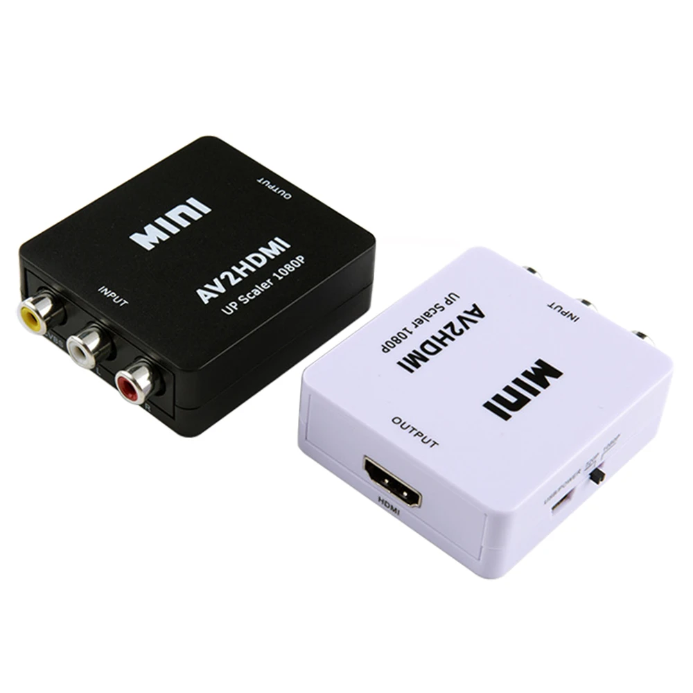 

AV to HDMI Converter Composite RCA to HDMI Video Lotus Adapter 1080p Mini AV2HDMI for Projector Xbox DVD PC