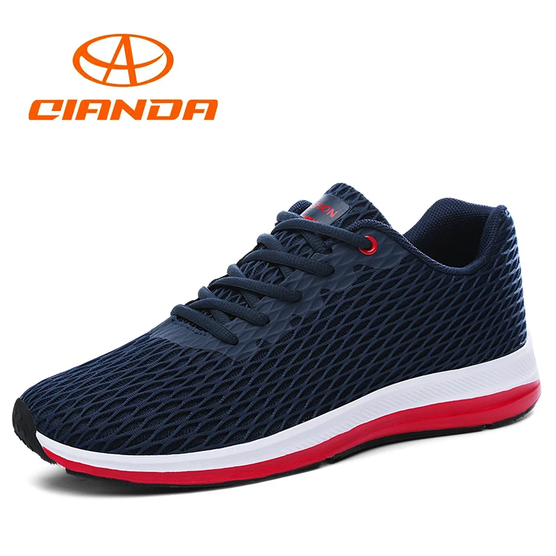 

QIANDA Men Sport Light Running Shoes Lace-up Cushioning Man Sneakers Breathable Outdoor Walking Jogging Soft Trekking Shoes