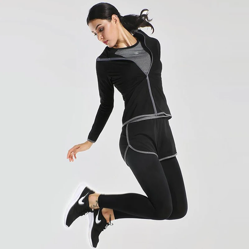 Vansydical спортивные костюмы Для женщин Фитнес Йога комплект спортивная одежда для бега быстросохнущая для бега Спортивная одежда 2 шт