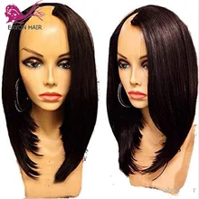 EAYON HAIR Бразильские Короткие Боб Человеческие Волосы Парики UPart Итальянские Яки Прямые Парики