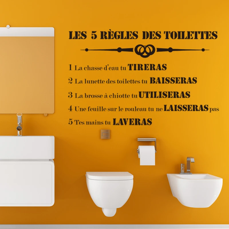 Stickers 5 Toilet Rules Vinyl Wall Art Decor Wc Mural Decal Wash Room Home Decor Poster House Decoration 37 Cm X 58 Cm Wall Stickers Aliexpress