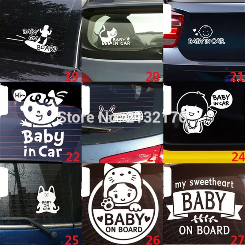 Cartoon-Cute-Lovely-Kit-skateboard-Car-Stickers-Vinyl-Styling-Baby-In-Car-Warming-Decal-Baby-on.jpg_640x640