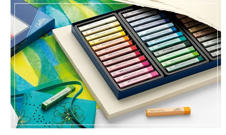 Faber-Castell Пастель Придерживайтесь 12/24/36/48/72 Цвета окрашенная Мел воск Цвета синий коробка масляная пастель карандаш мягких пастельных Blando для