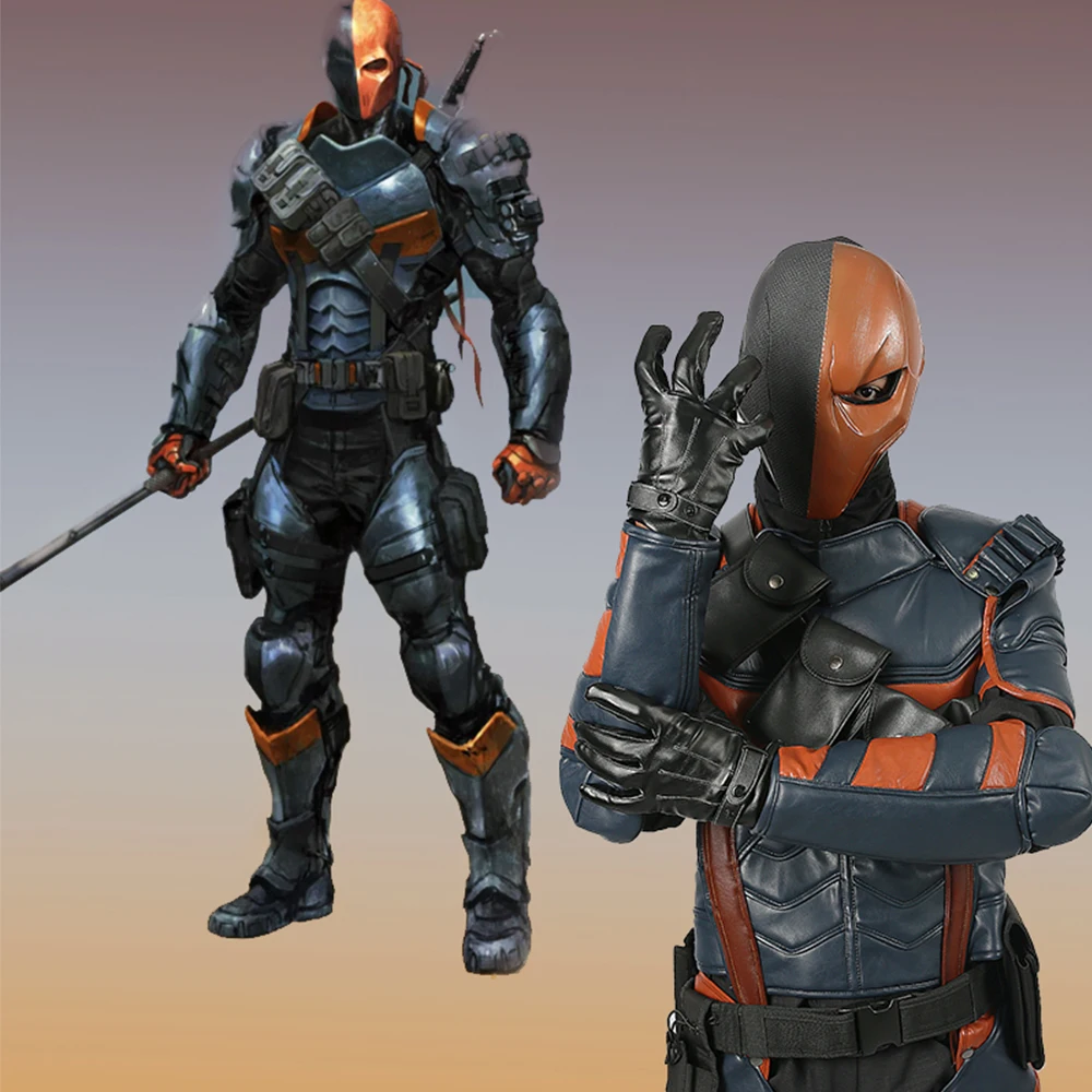 X-COSTUME Batman Arkham Knight Game Deathstroke Cosplay Costume PU Leather Armor Outfit Superhero Suit Halloween Costume for Men X-COSTUME Batman Arkham Knight Game Deathstroke Cosplay Costume PU Leather Armor Outfit Superhero Suit Halloween Costume for Men