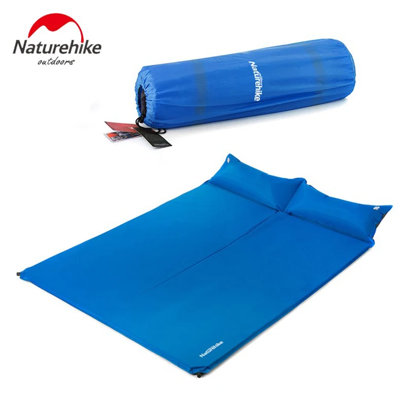 Outdoor Automatic Inflatable Double Camping Mat With Pillow 4 Colors