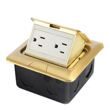 Ground socket / curved pop-up copper alloy two American standard ground plug / office ground socket DC-010 the new plug in the whole copper waterproof floor socket ground socket damping buffer audio and video to plug
