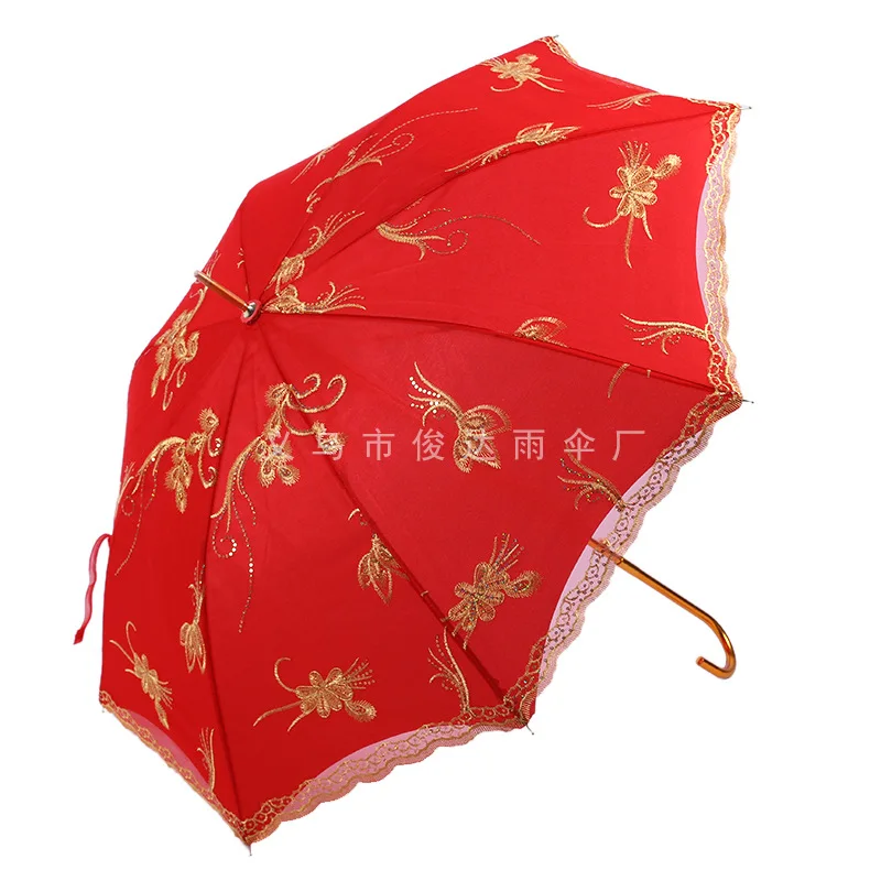 

Handmade Lace Sun Umbrella Parasol Embroidery Wedding Umbrella Decoration For Bridal Umbrella Ombrelle Mariage