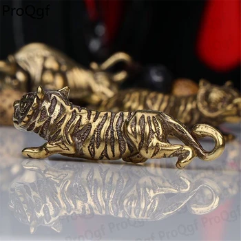 

Prodgf 2Pcs A Set tiger art animal bronze keychain