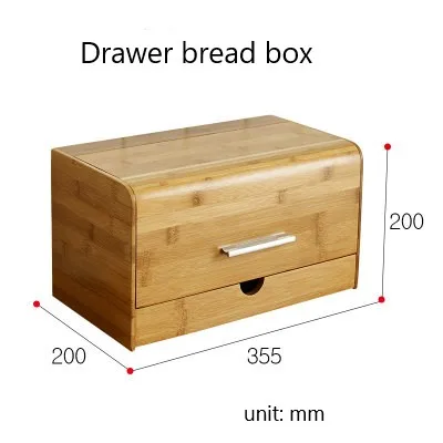 Бамбуковый пылезащитный ящик из твердой древесины для хранения хлеба и закусок, ящик для хранения кухонных перчаток