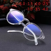 Готовые Очки для близорукости женские белые и черные овальные оправы прозрачные линзы прицельные очки по рецепту 0-1-1,5-2-2,5-3-3,5-4