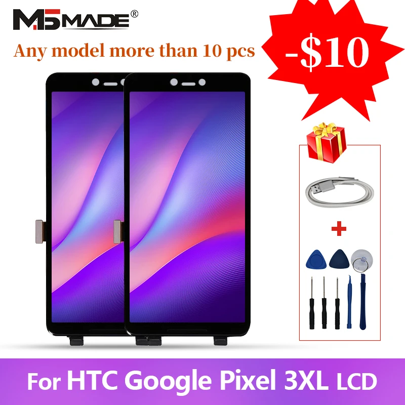 

AMOLED Quality For HTC Google Pixel 3 XL LCD Touch Screen Digitizer Display Replacement Assembly Parts With Frame Pixel 3XL