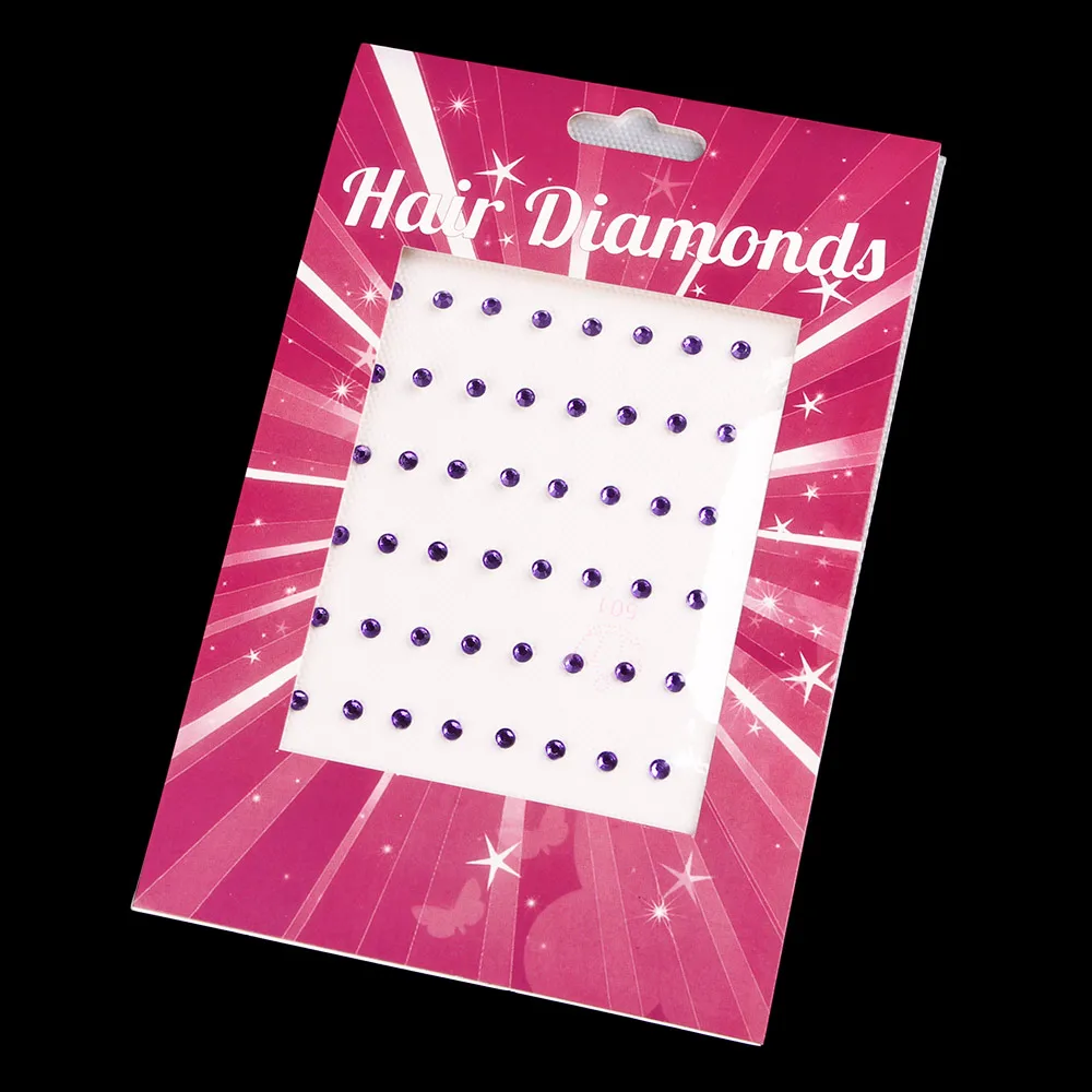

2 Bags=48pcs Stylish Beautiful Hot Drilling Crystal Hair Diamonds Hairdressing Supplies Hair Accessories