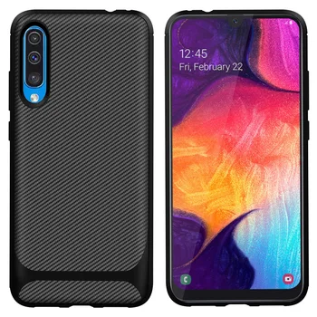 

Slim Tpu Phone Cover For Samsung Galaxy A50 A30 A40 A10 A70 Luxury Silicone Soft Carbon Fiber Protective Case Shockproof Cover